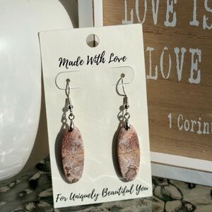 Handcrafted Rosita Agate Sterling Silver Dangle Earrings